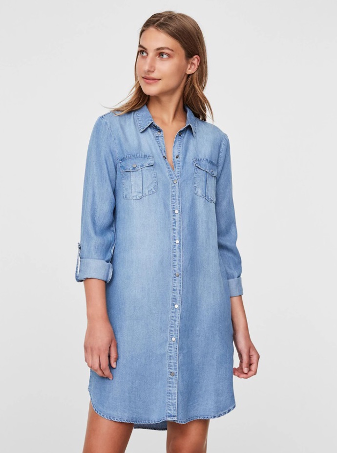 Košilové šaty z džínoviny, Vero Moda, 1 099 Kč
