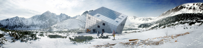 Futuristickou horskou chatu s fascinujícím vzhledem a úchvatným výhledem na Tatry najdeme v Kežmaroku. Moderní design v souladu s přírodou a udržitelnou architekturou slibuje nezapomenutelný zážitek každému návštěvníkovi.
