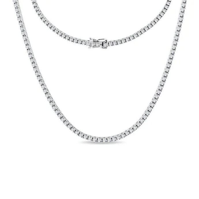 Diamantový tenisový náhrdelník v bílém zlatě, Klenota, 329 900 Kč
