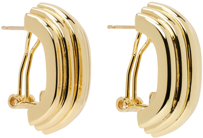 Gold Chunky Ribbed Earrings, Anine Bing, 230 eur
