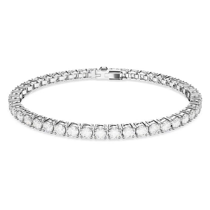 Náramek Matrix Tennis bracelet Round cut, White, Rhodium plated, Swarovski, 4990 Kč
