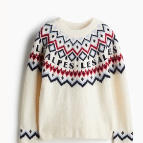 Bílý svetr z žakárového úpletu, H&M, 669 Kč
