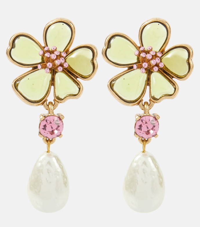 Floral embellished drop earrings, Oscar de la Renta, 450 eur
