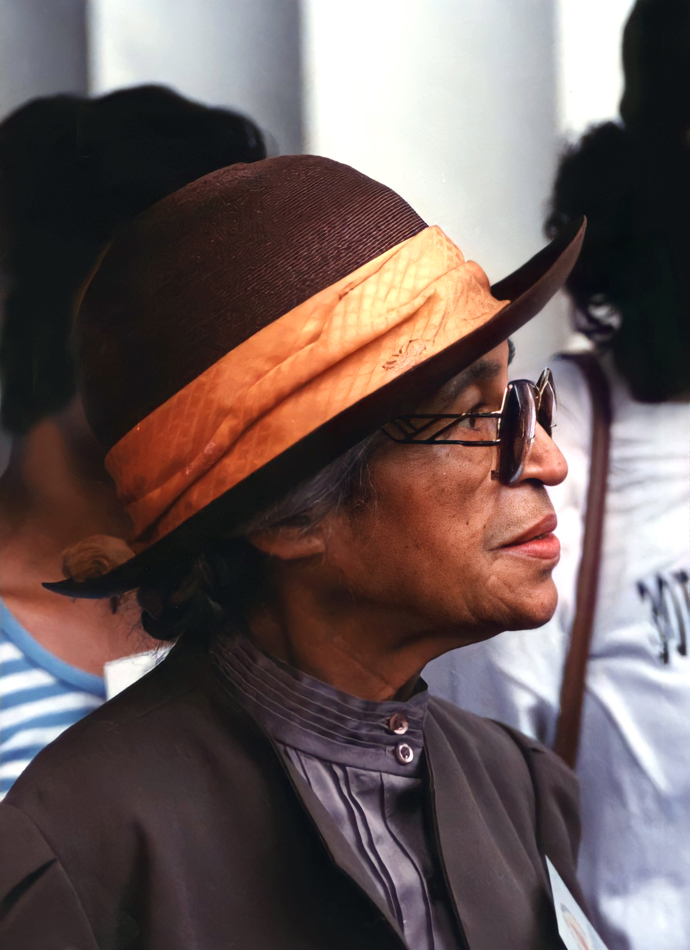 Rosa Parks v roce 1993.
Rosa Parks v roce 1993.