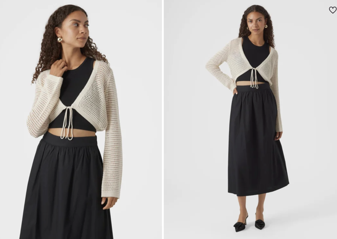 Kardigan krátký, béžová i černá, Vero Moda, 760 Kč
