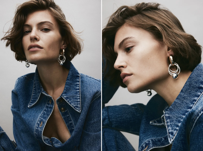 Dvoubarevné kruhové náušnice, zlatá a stříbrná, H&M, 359 Kč 

 

 
