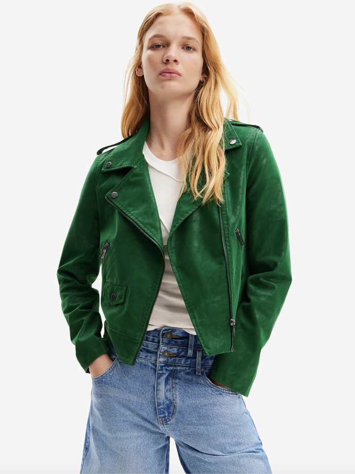  Zelený dámský koženkový křivák Desigual Harry, Desigual, 2359 Kč
