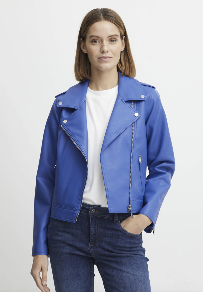BYACOMY BIKER, bunda z umělé kůže, strong blue, b.young, 1720 Kč
