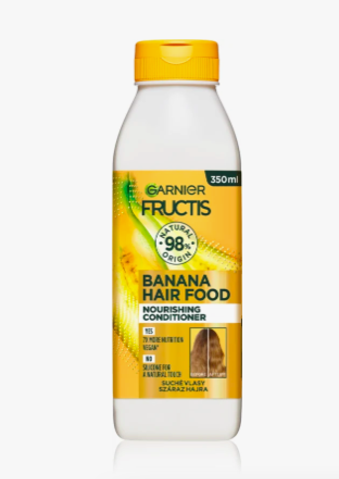 Kondicionér pro suché vlasy Garnier Fructis Banana Hair Food

Cena: 160 Kč (350 ml), 45,71Kč (100 ml)

 
