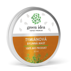 Tymiánová mast je kosmetický přípravek k péči o svědivou a suchou kůži. Účinnými složkami tymiánu jsou zejména thymol, carvacrol a cymen. Tymián je dobře vnímán i v aromaterapii pro svou vůni, která navozuje relaxaci a zpříjemní dýchání. 158 Kč
