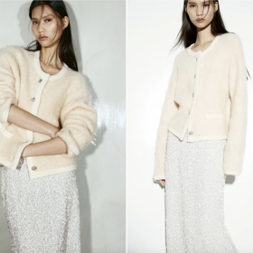 Propínací svetr z vlněné směsi buklé, H&M, 2 399 Kč
