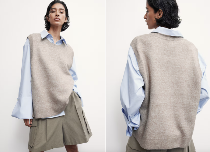 Pletený svetr - vesta, H&M, 549 Kč
