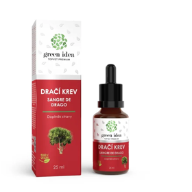 Dračí krev neboli Sangre de Drago je 100% přírodní pryskyřice, která vytéká při poranění kůry amazonského stromu Crotonu lechleri. Má tmavě červenou barvu, velmi rychle zasychá a poraněný strom tak chrání. Obsahuje řadu biologicky aktivních vzácných látek, spektrum účinků je velmi široké, jak k vnitřnímu, tak vnějšímu použití. 298 Kč
