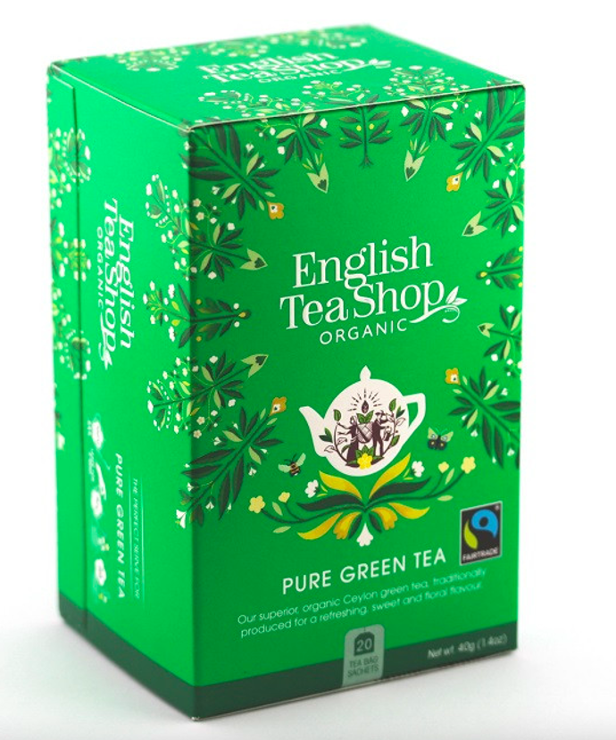 English Tea Shop Čistý zelený čaj BIO (20 sáčků, 76 Kč),
English Tea Shop Čistý zelený čaj BIO (20 sáčků, 76 Kč),