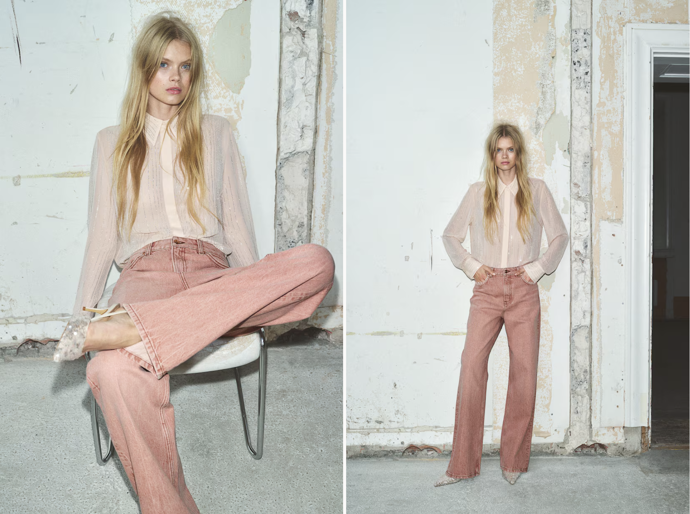 Wide High Jeans, lososová, H&M, 839 Kč
