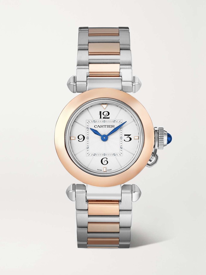 Hodinky Pasha de Cartier 30mm stainless steel and 18-karat rose gold watch, Cartier, 9571 eur
