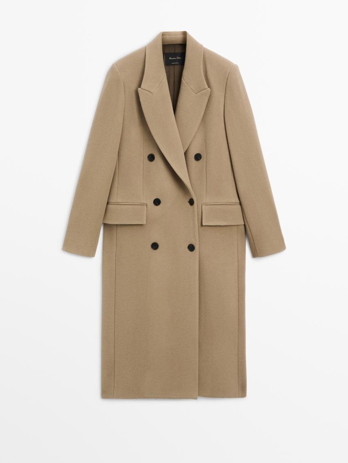 Dlouhý flaušový kabát s dvouřadým zapínáním, Massimo Dutti, 7999 Kč
Dlouhý flaušový kabát s dvouřadým zapínáním, Massimo Dutti, 7999 Kč