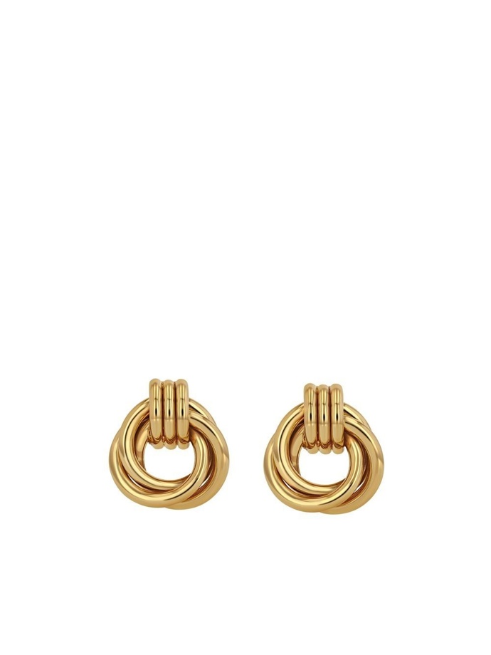Náušnice uzly Triple Knot gold-tone earrings, Anine Bing, 239 eur

