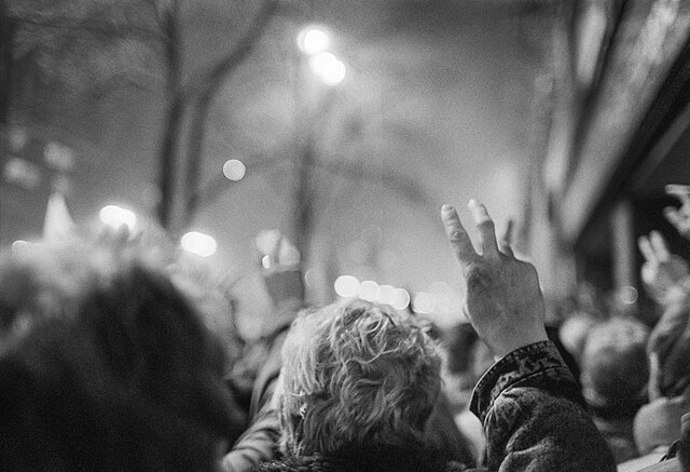 Záběry ze sametové revoluce, která vrcholila 17. listopadu 1989
