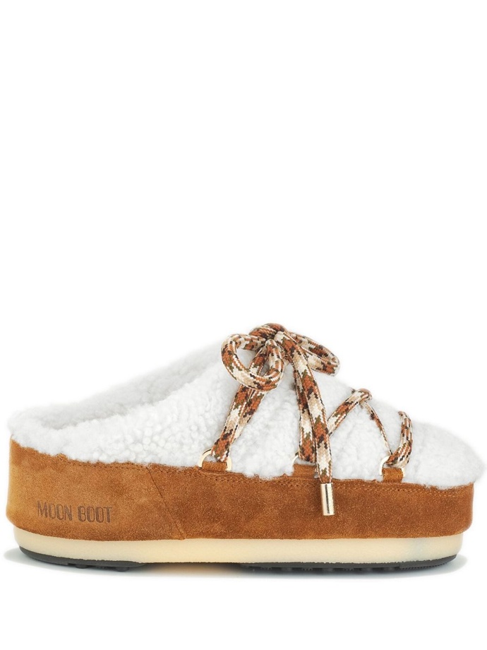 Papuče z umělé kožešiny faux-shearling lace-up mules, Moon Boot, 351 eur
