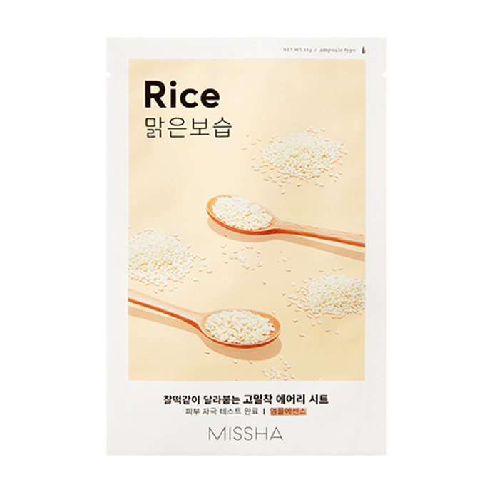 Plátýnková maska s výtažkem z rýže Airy Fit Sheet Mask (Rice), MISSHA, 39 Kč
