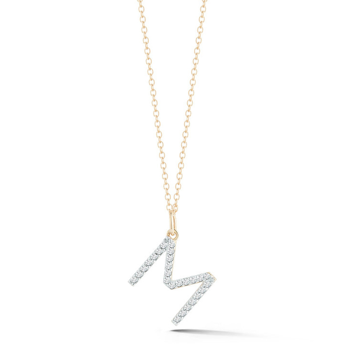 Náhrdelník ze zlata 14kt Gold Diamond Initial Necklace, Mateo, 27 763 Kč
