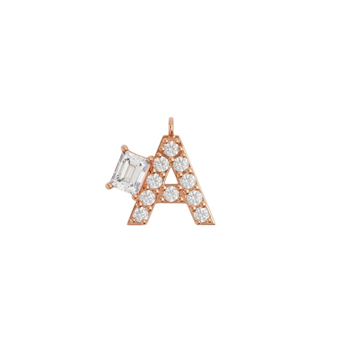 Náhrdelník s iniciály z růžového zlata ALPHABET Diamond Necklace A Rose, Spustova,1800 eur
