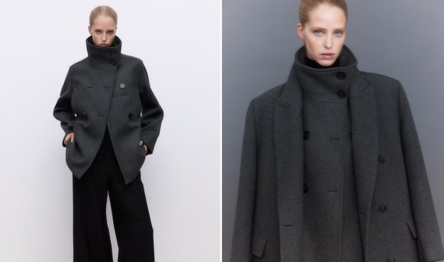 Krátký kabát s vysokým límcem, H&M, 1 459 Kč
