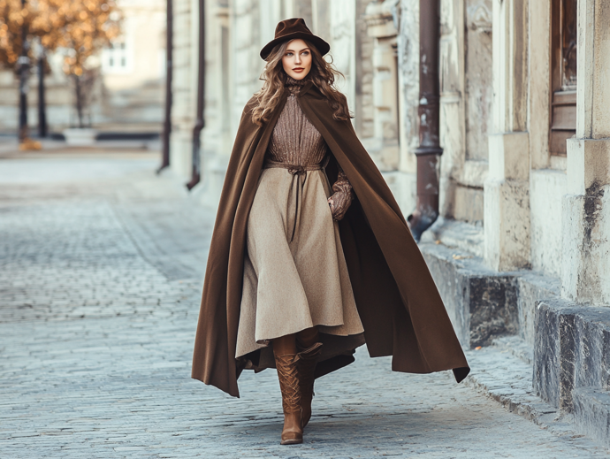 Také peleríny se vrací do módy. Elegantní, nadčasové a stylové, můžete si vybrat s různých materiálů i délek.
