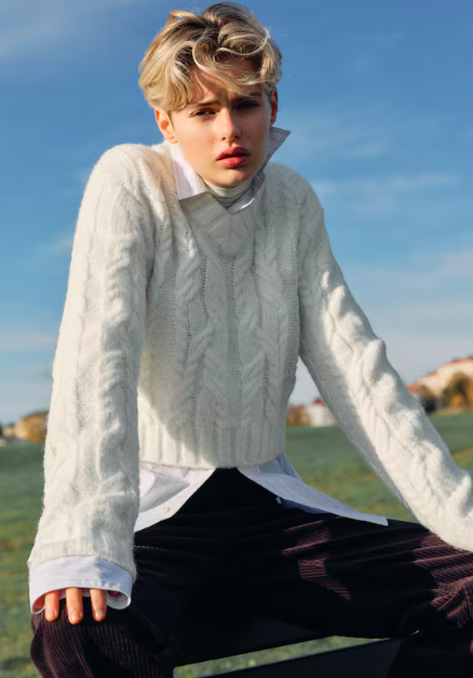 Copánkový svetr, H&M, 719 Kč
Copánkový svetr, H&M, 719 Kč