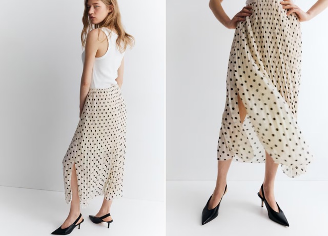 Plisovaná šifonová sukně, H&M, 599 Kč
