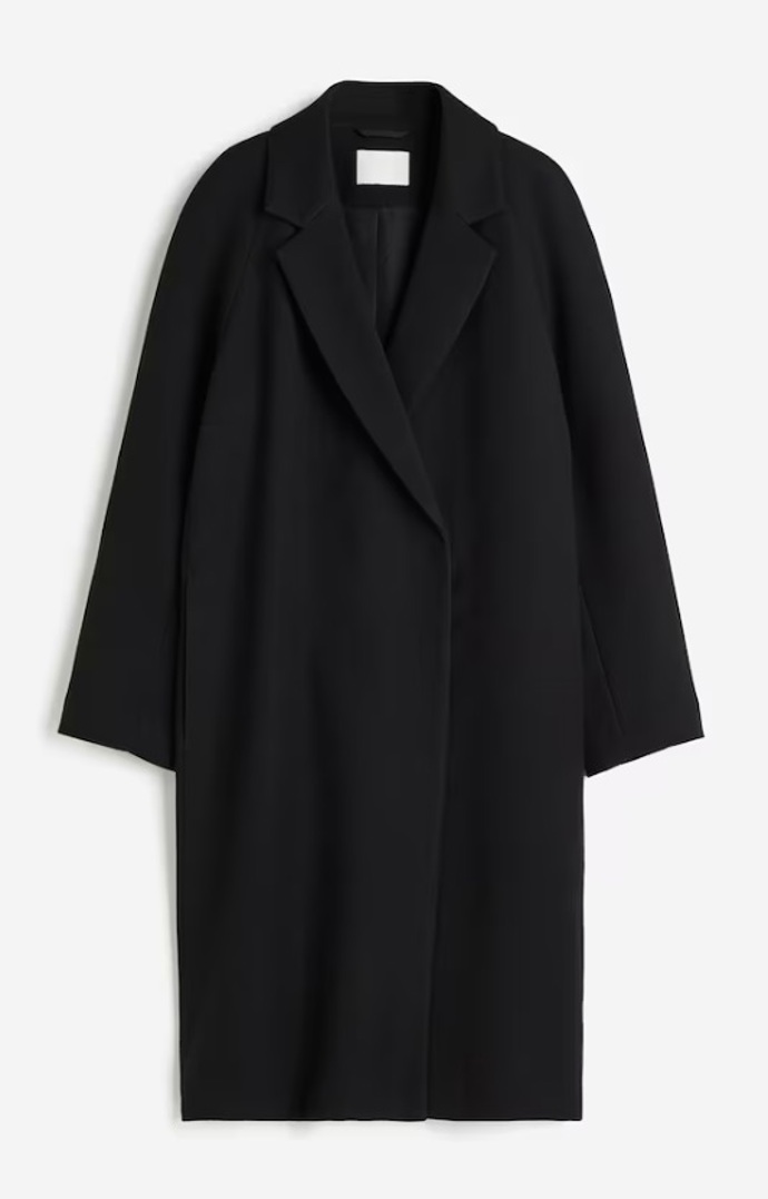 Dvouřadový kabát v midi délce, H&M, 1 459 Kč
