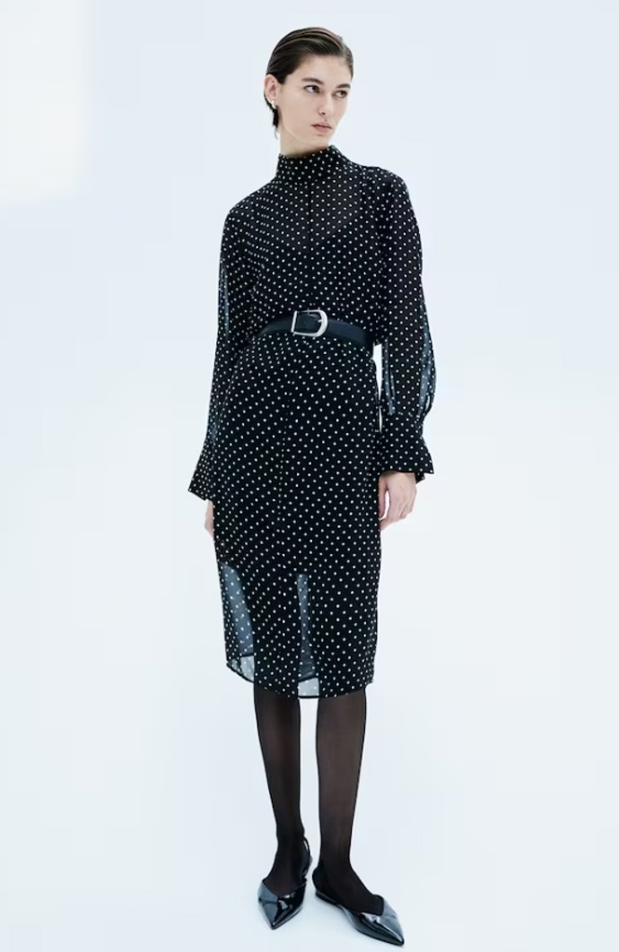 Elegantní šaty s puntíky, H&M, 549 Kč
