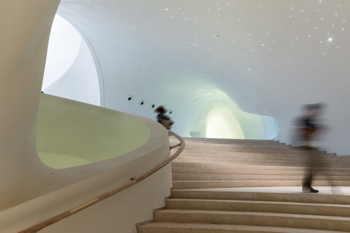 Navržena tak, aby splývala s okolními mokřady, Harbinská opera připomíná sněhovou dunu vyrůstající z krajiny. Architekt Ma Yansong popisuje svůj záměr jako snahu vytvořit budovu, která odráží ducha zimní přírody a zároveň slouží jako kulturní středisko.
