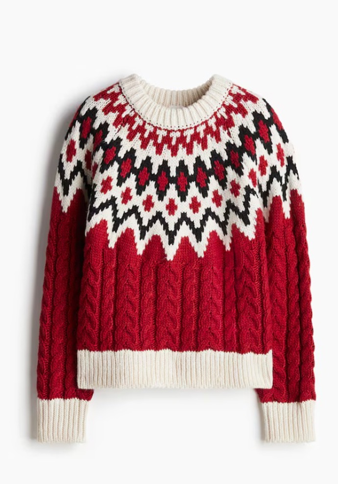 Svetr z kombinovaného úpletu, H&M, 824 Kč
