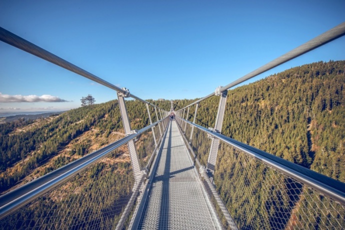 Visutá lávka Sky Bridge vede přes údolí a přejít ji chce trochu odvahy. Odměnou je nádherný výhled do okolí a zážitek na celý život. 
