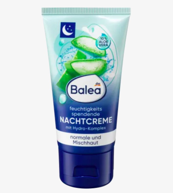 Hydratační noční pleťový krém, Balea, 54,90 Kč
Hydratační noční pleťový krém, Balea, 54,90 Kč