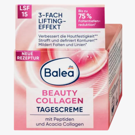 Beauty Collagen denní krém s peptidy a kolagenem z akácie zlepšuje elasticitu pokožky a přispívá ke zmírnění vrásek. Složení s rostlinnou liftingovou složkou zajišťuje stahující efekt, redukuje vrásky a jemné linky. Přírodní kolagen z akácie chrání pokožku a dodává jí dlouhotrvající hydrataci. Peptidy stimulují vlastní produkci kolagenu v pleti, snižují jeho přirozenou ztrátu. OF 15 chrání pokožku před předčasným stárnutím způsobeným slunečním zářením. 139 Kč
