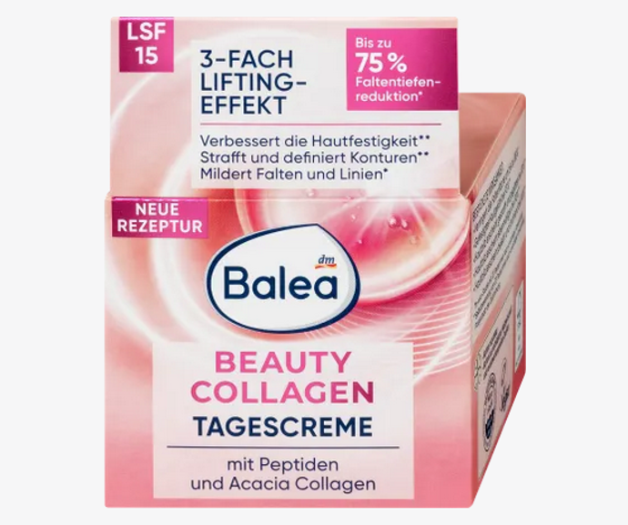 Beauty Collagen denní krém s peptidy a kolagenem z akácie zlepšuje elasticitu pokožky a přispívá ke zmírnění vrásek. Složení s rostlinnou liftingovou složkou zajišťuje stahující efekt, redukuje vrásky a jemné linky. Přírodní kolagen z akácie chrání pokožku a dodává jí dlouhotrvající hydrataci. Peptidy stimulují vlastní produkci kolagenu v pleti, snižují jeho přirozenou ztrátu. OF 15 chrání pokožku před předčasným stárnutím způsobeným slunečním zářením. 139 Kč
Beauty Collagen denní krém s peptidy a kolagenem z akácie zlepšuje elasticitu pokožky a přispívá ke zmírnění vrásek. Složení s rostlinnou liftingovou složkou zajišťuje stahující efekt, redukuje vrásky a jemné linky. Přírodní kolagen z akácie chrání pokožku a dodává jí dlouhotrvající hydrataci. Peptidy stimulují vlastní produkci kolagenu v pleti, snižují jeho přirozenou ztrátu. OF 15 chrání pokožku před předčasným stárnutím způsobeným slunečním zářením. 139 Kč