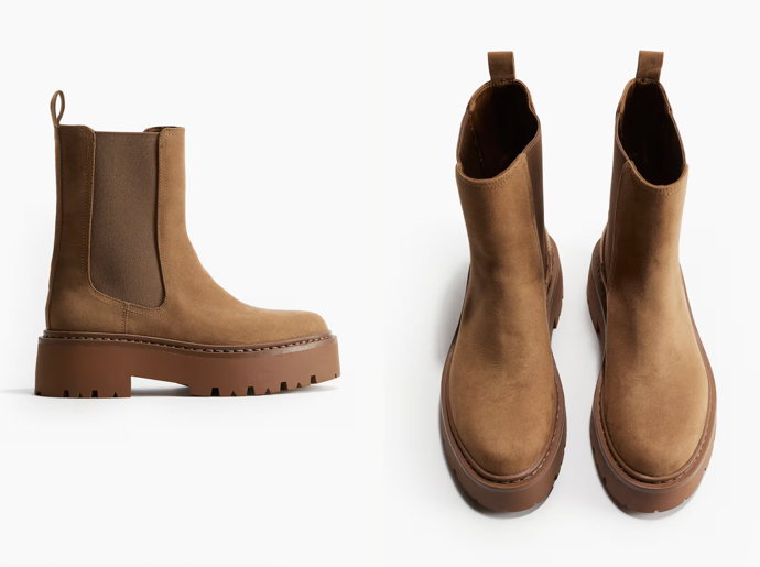 Robustní boty chelsea, černá, tmavě hnědá, béžová, H&M, 839 Kč
