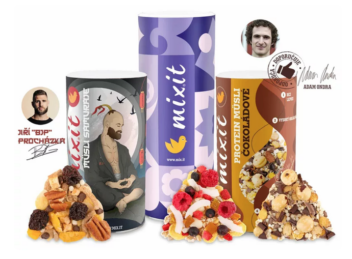 Ovocné müsli Do plavek, sestavené výživovou poradkyní Janou Vašákovou, si zamilujete jako zdravou snídani. Proteinové müsli Adam Ondra Vám bodne po cvičení a Müsli Samuraje od Jirky Procházky Vás nakopne před jakoukoliv fyzickou aktivitou. 589 Kč
