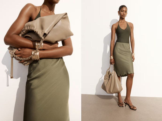 Kabelka hobo, tmavě béžová, H&M, 839 Kč
