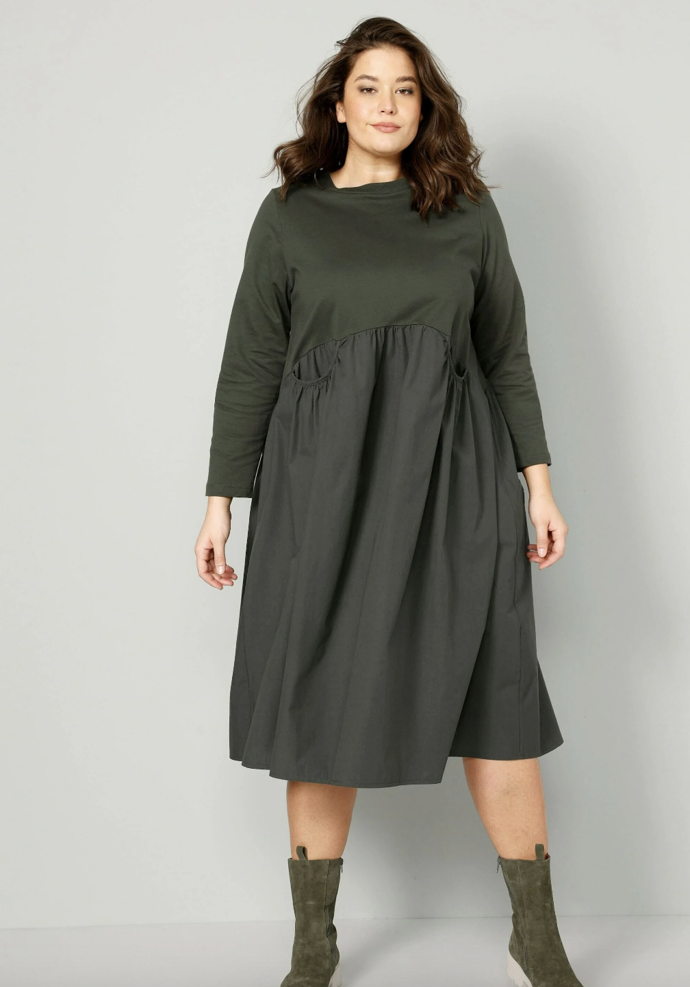 Angel of Style, Denní šaty - různé barvy, i velikosti od XL, olivová, 899 Kč
