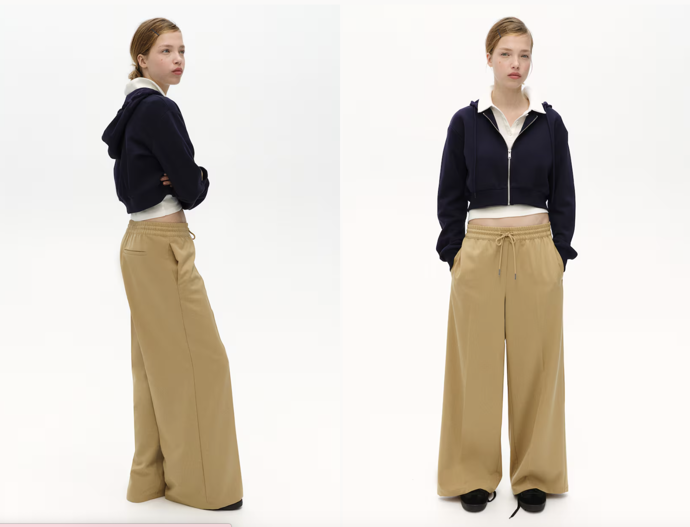 Široké natahovací kalhoty, volné, různé barvy. H&M, 479 Kč
