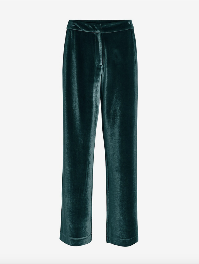 Tmavě zelené dámské sametové kalhoty VILA Vicam, Villa Clothes, Zoot, 779 Kč
