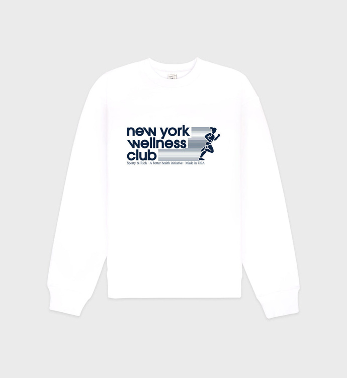 Mikina USA Wellness Club Crewneck - White/Navy, Sporty & Rich, 3853 Kč

