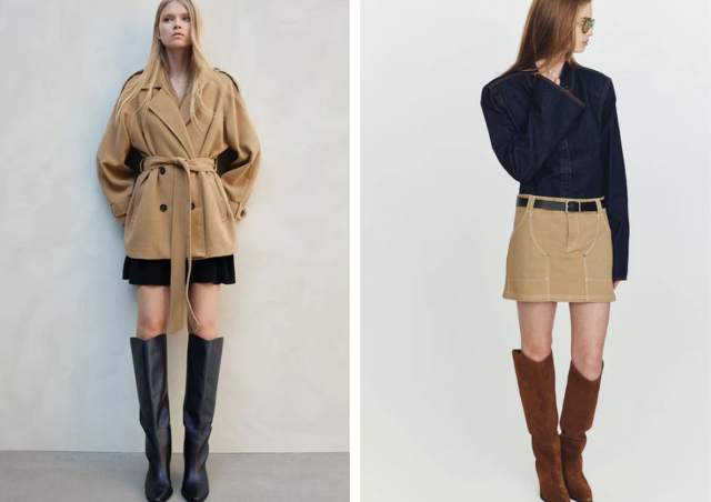 Kožené kovbojské kozačky ke kolenům, H&M, 2 999 Kč
