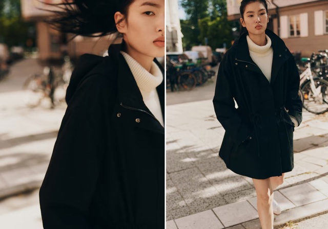Oversized parka s kapucí, H&M, 1 459 Kč
