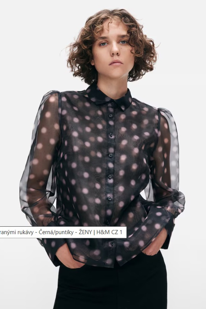 Košile z organzy s nabíranými rukávy, H&M, 1 899 Kč
