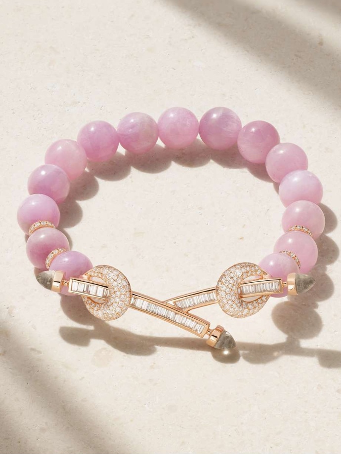 Náramek s růžovými kameny Chakra 18-karat rose gold multi-stone bracelet, Ananya, 11395 eur
